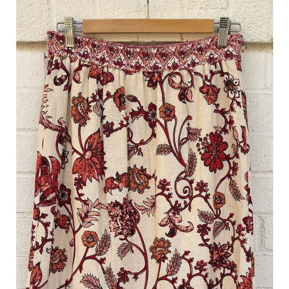 House of Harlow 1960 Linen Floral Full Maxi Skirt Small - Picture 3 of 8